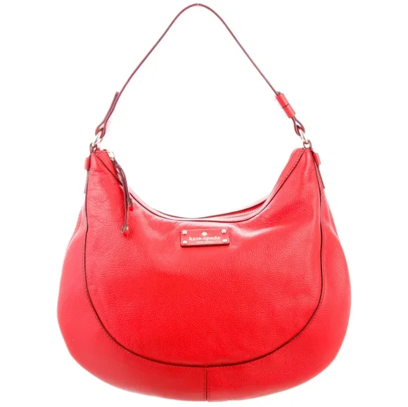 Kate Spade New York Lori Berkshire Road Red Leather Hobo Bag. - Picture 3 of 16